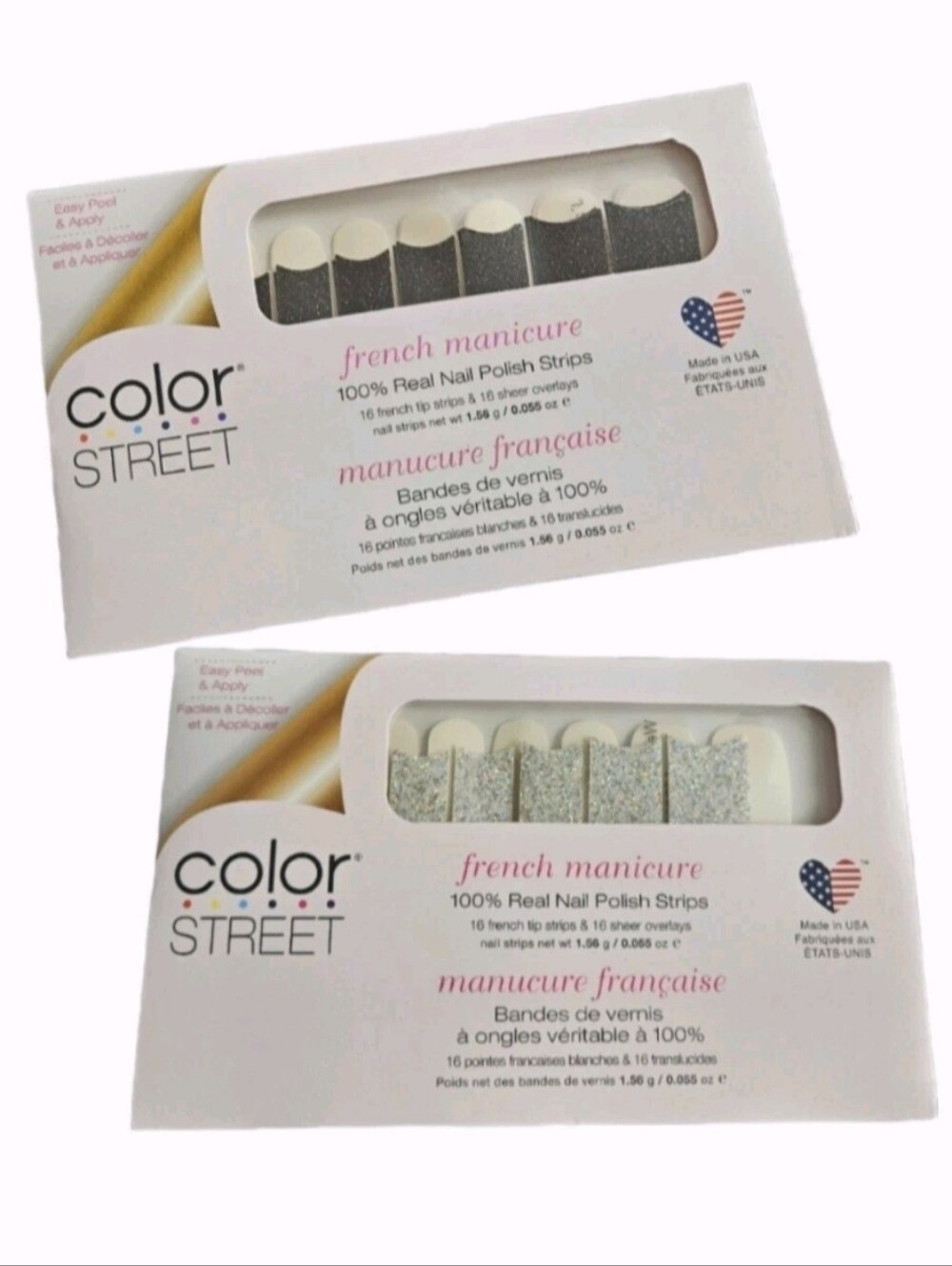 NWT COLOR STREET FRENCH MANI BUNDLE: J'ADORE GLAMOUR + WE'RE MEANT TO OUI!